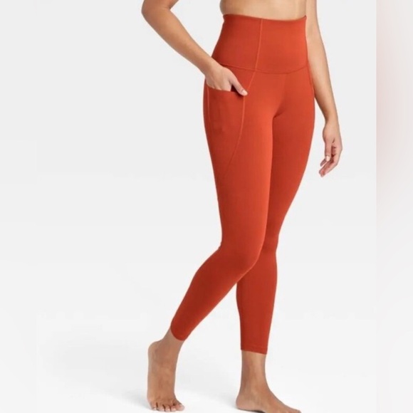 All in Motion Women's High-Waisted Orange Leggings - Picture 1 of 1